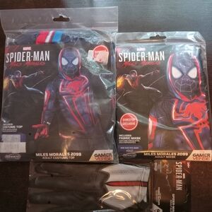 Miles Morales Spiderman 2099 3 piece costume set one size fits all